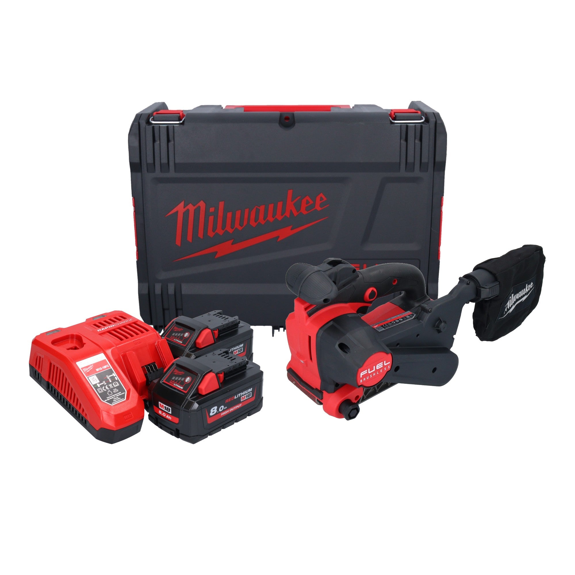 Milwaukee M18 FBTS75 802X Akku Bandschleifer 18 V 75 x 457 mm Brushless 2x Akku 8 0 Ah Ladegeraet HD Box 0 - toolbrothers