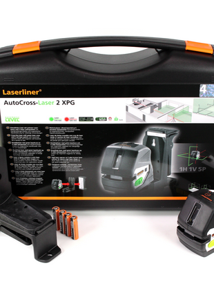 Laserliner AutoCross-Laser 2 XPG selbstnivellierend Klasse 2, 2 mm auf 10 m, Rot, im Transportkoffer + magnetische Wandhalterung ( 060.111A ) - Toolbrothers