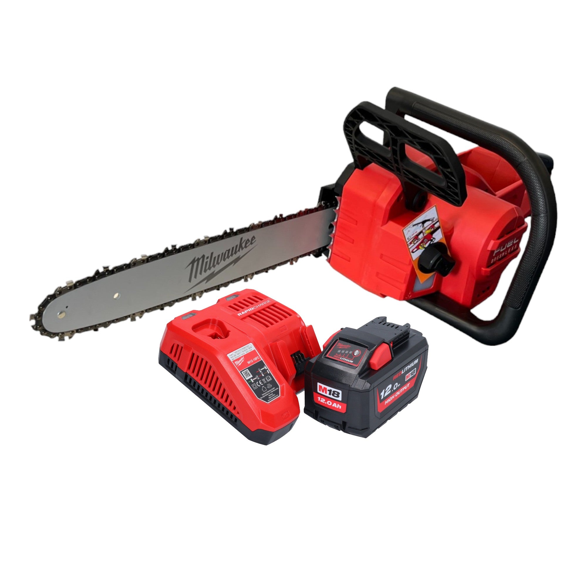Milwaukee M18 FCHS 121 Akku Kettensaege 18 V 40 cm Brushless 4933464223 1x Akku 12 0 Ah Ladegeraet 0 - toolbrothers