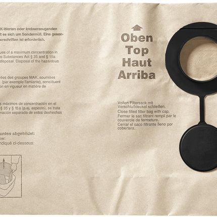 Festool FIS-SR 150 /5 Sac filtrant à deux couches 10 pcs ( 2x 488460 ) pour aspirateur pour SR 151, SRM 152