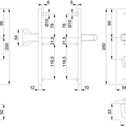 HOPPE Garniture de protection London 61G/2221/2210/113 aluminium F2 ( 3000209033 )