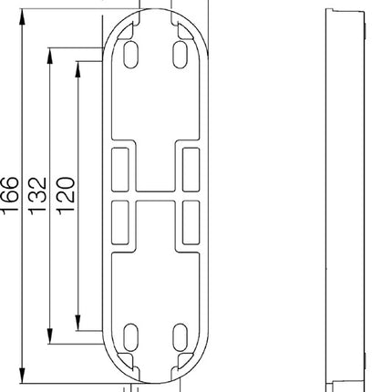 DENI Base pour verrou de porte Vario pour tringles en applique ( 3000215031 )