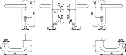 HOPPE Garniture coupe-feu Paris FS-138/353KH aluminium F1 D/D ( 3000251137 )