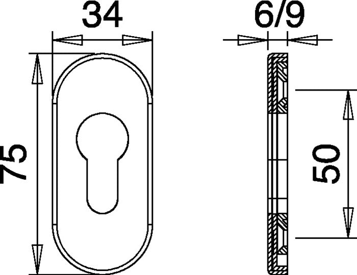EDI Rosace de clé 0811/6003 Aluminium F1 ( 3000252713 )