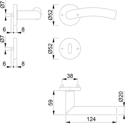 HOPPE Garniture à rosette Anvers E1402Z/42KV/42KVS Acier inoxydable F69 ( 3000252905 )