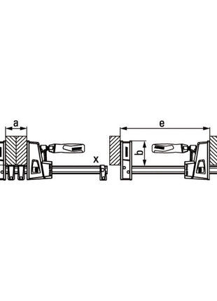 Zacisk korpusu BESSEY KREV100-2K Szerokość mocowania 1000 mm Głębokość gardzieli 95 mm ( 4000831608 )