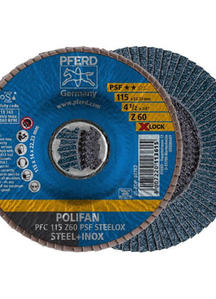 Arandela dentada PFERD X-LOCK PSF Z STEELOX Ø 125 mm grano 60 cónica (4000840253)