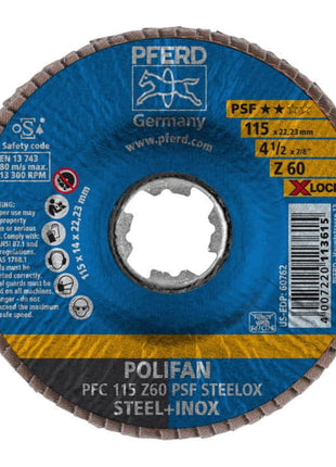 PFERD Fächerscheibe X-LOCK PSF Z STEELOX Ø 125 mm Körnung 80 konisch ( 4000840254 )