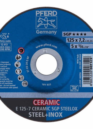 PFERD Schruppscheibe CERAMIC SGP STEELOX D125xS7mm ( 4000843237 )