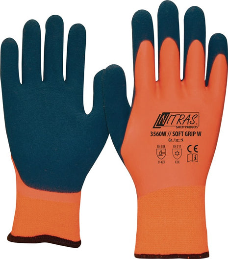 Gants de protection anti-froid NITRAS SOFT GRIP W taille 9 orange/bleu foncé ( 8000235057 )