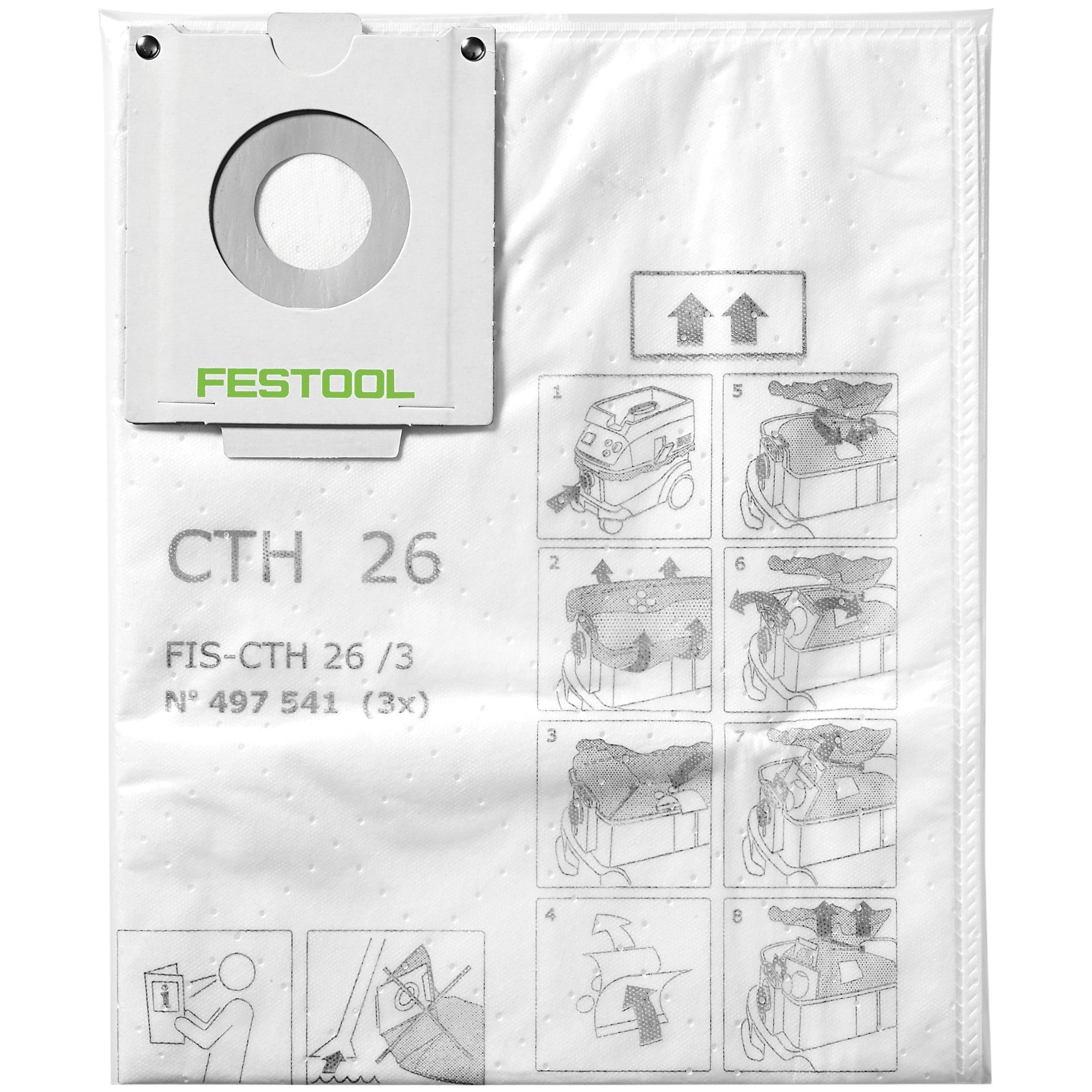 Festool FIS CTH 26 3 Sicherheitsfiltersack 24 l Staubklasse H 6 Stk 2x 497541 fuer Absaugmobil CTH 26 1 - toolbrothers