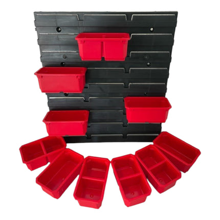 Qbrick System Container Set Nr. 3 Paroi d'atelier 39 x 35 cm avec 10 étagères pour PRO Organizer 100 Expert / 200 Expert / PRO Drawer 3