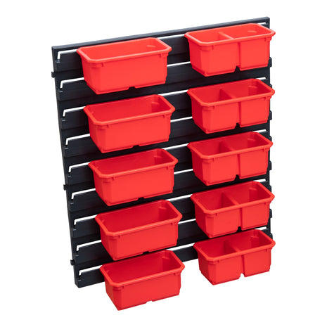 Qbrick System Container Set Nr. 3 Paroi d'atelier 39 x 35 cm avec 10 étagères pour PRO Organizer 100 Expert / 200 Expert / PRO Drawer 3