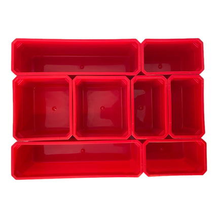 Qbrick System Container Set Nr. 7 Paroi d'atelier 39 x 35 cm avec 8 étagères pour PRO Organizer 300