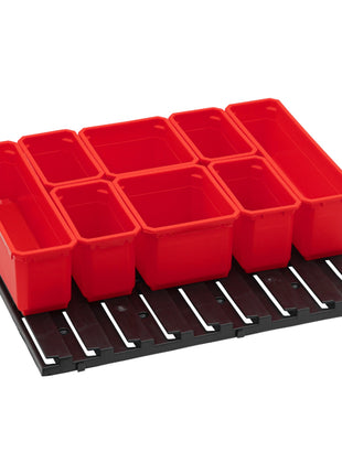 Qbrick System Set de contenedores nº 7 Pared de taller 39 x 35 cm con 8 contenedores para PRO Organizer 300