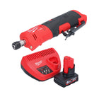 Meuleuse droite à batterie Milwaukee M12 FDGS-601 12 V 6 / 8 mm sans balais + 1x batterie 6,0 Ah + chargeur