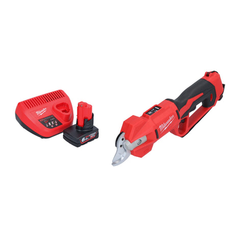 Tijeras de podar a batería Milwaukee M12 BLPRS-601 12 V 32 mm + 1x batería 6,0 Ah + cargador