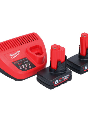 Tijeras de podar a batería Milwaukee M12 BLPRS-602 12 V 32 mm + 2x baterías 6,0 Ah + cargador