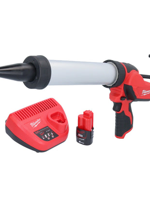 Milwaukee M12 PCG/400A-201 Akumulatorowy pistolet na kartusze 12 V 400 ml + 1x akumulator 2,0 Ah + ładowarka