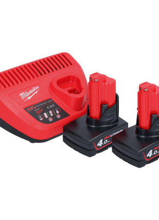 Pistolet à cartouche de batterie Milwaukee M12 PCG/400A-402 12 V 400 ml + 2x batteries 4,0 Ah + chargeur