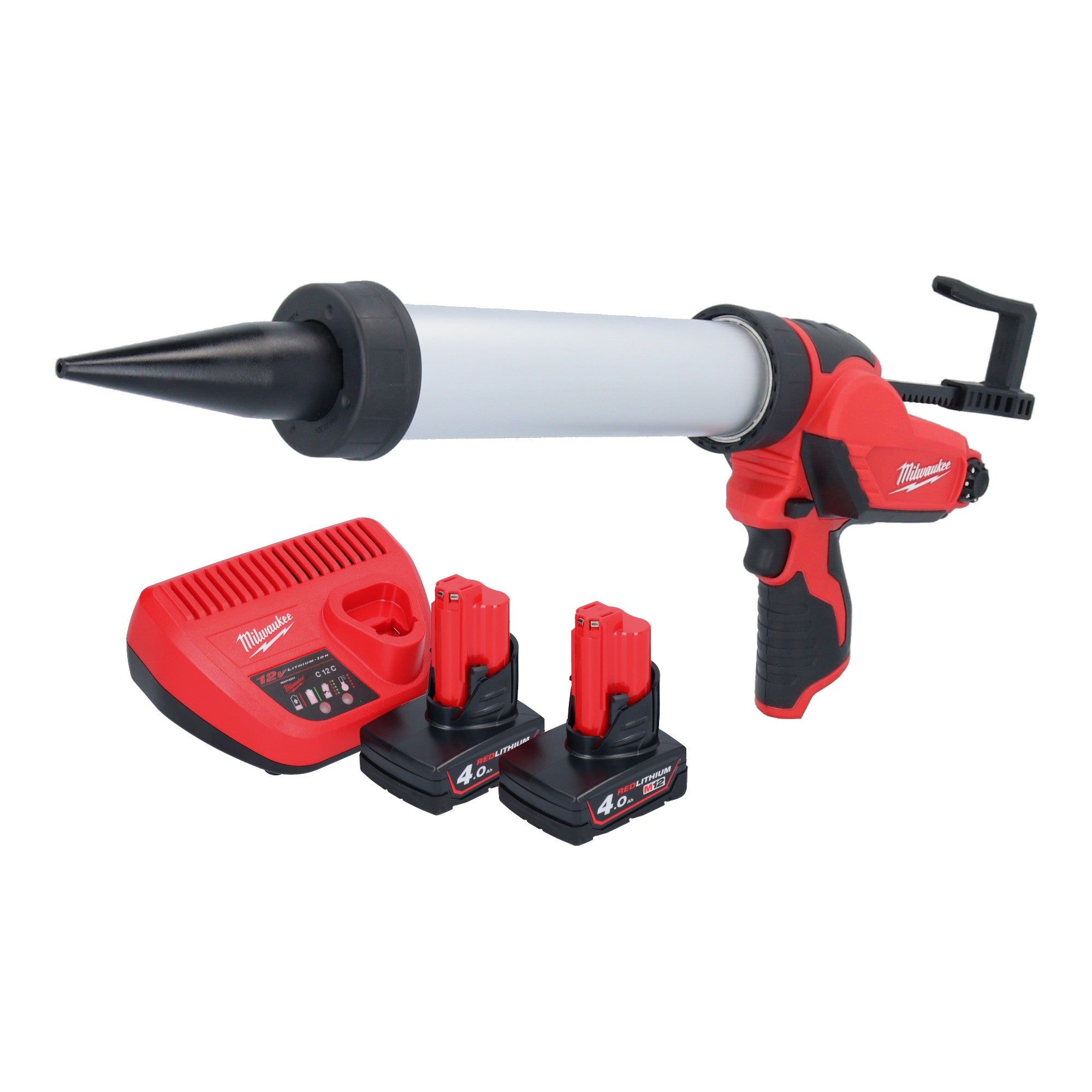 Milwaukee M12 PCG 400A 402 Akku Kartuschenpistole 12 V 400 ml 2x Akku 4 0 Ah Ladegeraet 0 - toolbrothers