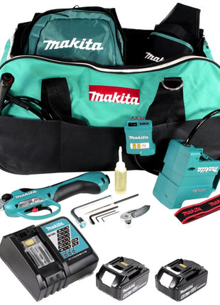 Makita DUP 361 RG Akku Rebschere Astschere 36 V ( 2x 18 V ) + 2x Akku 6,0 Ah + Ladegerät + Tasche - Toolbrothers