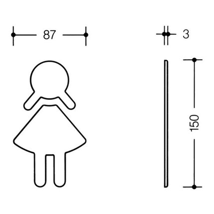HEWI symbole femme 801.91.020 polyamide couleur n° 99 ( 3000206418 )