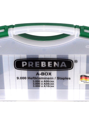 Prebena Komplettpaket 1XR-A16 Druckluftnagler + Druckluftschlauch 10m + Kompressor VITAS 45 + A-BOX 9.000 Heftklammern - Toolbrothers