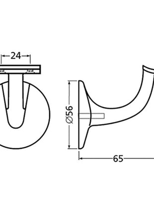 Support de main courante HERMETA 3501 Aluminium plastifié noir ( 3000283326 )