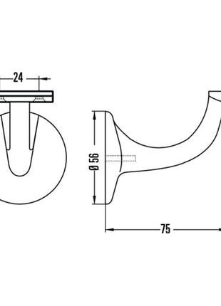 Support de main courante HERMETA 3508 aluminium anodisé couleur argent ( 3000283338 )