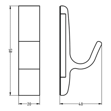 HERMETA Crochet magnétique pour manteaux 0150 simple saillie 40 mm ( 3000283361 )