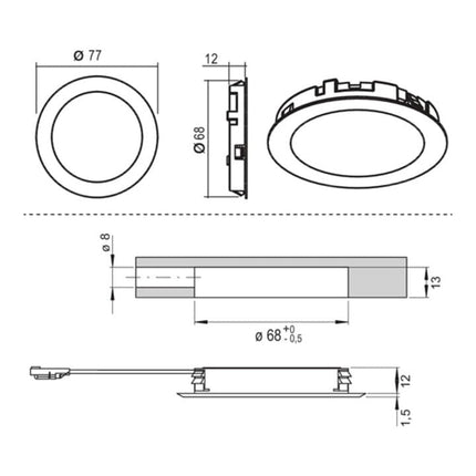 L&S Luminaire encastré Moonlight Emotion 12 V 3,6 W ( 3000550001 )