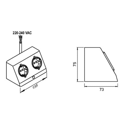 L&S Prise double en saillie 230 V ( 3000550100 )