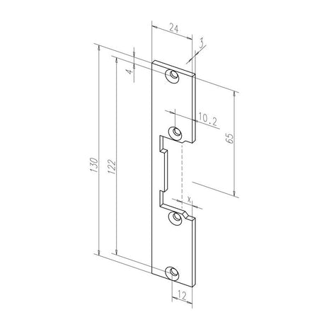 ASSA ABLOY Flachschließblech 096 Edelstahl matt käntig ( 3324034004 )