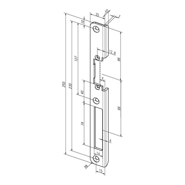 Gâche équerre ASSA ABLOY 63 B Acier inoxydable ( 3324034050 )