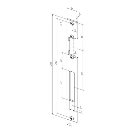Gâche plate ASSA ABLOY 690 en acier inoxydable mat à bord ( 3324034053 )
