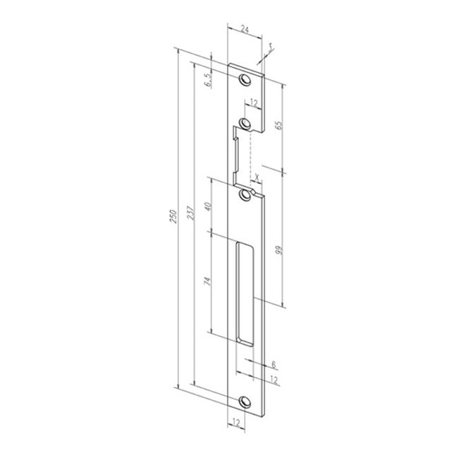 Gâche plate ASSA ABLOY 690 en acier inoxydable mat à bord ( 3324034053 )
