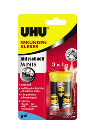 UHU superglue blitzschnell MINIS Gel 3x 1 g ( 4000353355 )