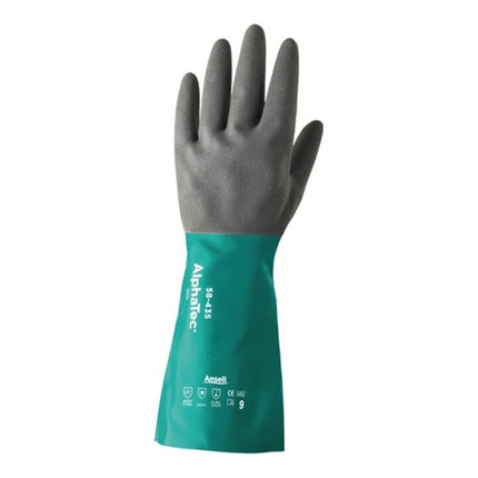 Gants ANSELL pour produits chimiques AlphaTec 58-435 taille 10 vert mer/gris anthracite ( 4000371418 )