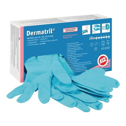 HONEYWELL Gants à usage unique Dermatril 740 taille 8 bleu ( 4000371729 )