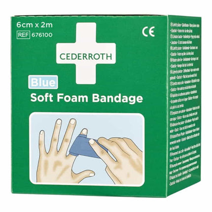CEDERROTH Sparadrap et bandage mousse souple auto-adhérent élastique, bleu ( 4000386486 )