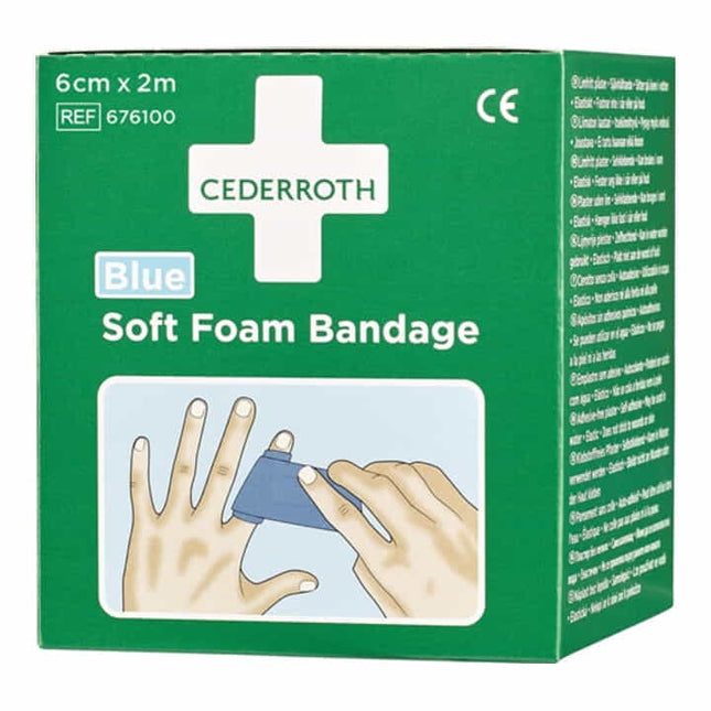 CEDERROTH Sparadrap et bandage mousse souple auto-adhérent élastique, bleu ( 4000386487 )