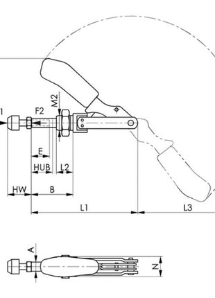 AMF Sauterelle à tige coulissante Réf. 6840 taille 3 ( 4000604394 )