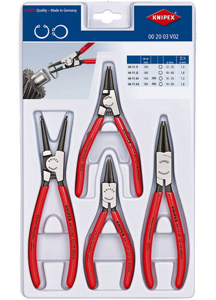 KNIPEX Jeu de pinces pour circlips  4 pièces emballage plastique stable ( 4000795290 )