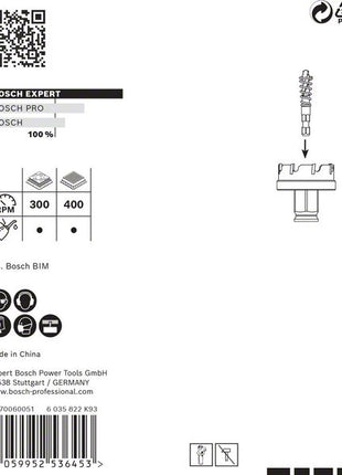 BOSCH Scie cloche Expert Sheet Metal Scie-Ø 40 mm Profondeur de coupe 5 mm ( 4000800274 )