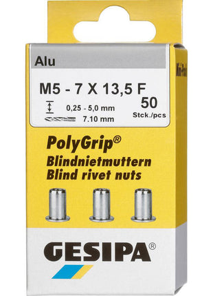 GESIPA Écrou à river PolyGrip® tige de rivet D. x l. 7 x 13,5 mm M5 ( 4000813822 )