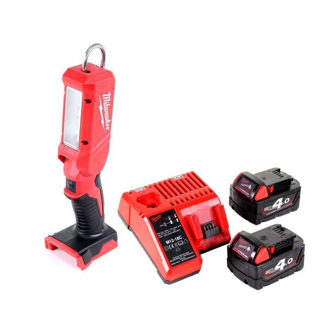 Milwaukee M18 IL-402C Akku Inspektionsleuchte mit 300 Lumen Solo + 2x 4,0 Ah Akku + Universal Ladegerät - Toolbrothers