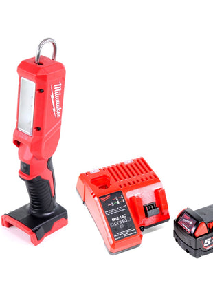 Milwaukee M18 IL-501C Akku Inspektionsleuchte mit 300 Lumen Solo + 1x 5,0 Ah Akku + Universal Ladegerät - Toolbrothers