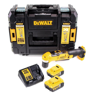 DeWalt DCD 740 P2 18 V Li-Ion Perceuse d'angle sans fil + Malette de transport TSTAK II + 2 x Batteries 5,0 Ah + Chargeur