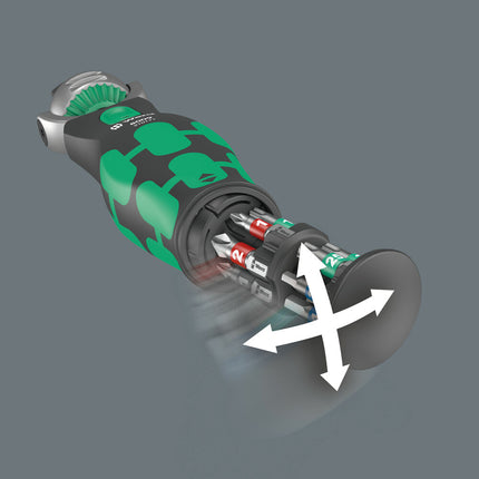 WERA Cliquet pivotant et réversible 8009 Zyklop Pocket Set 1 3/8″ + 1/4 ″ 72 dents ( 4000822450 )